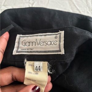 Vintage Gianni Versace Black Linen Skirt